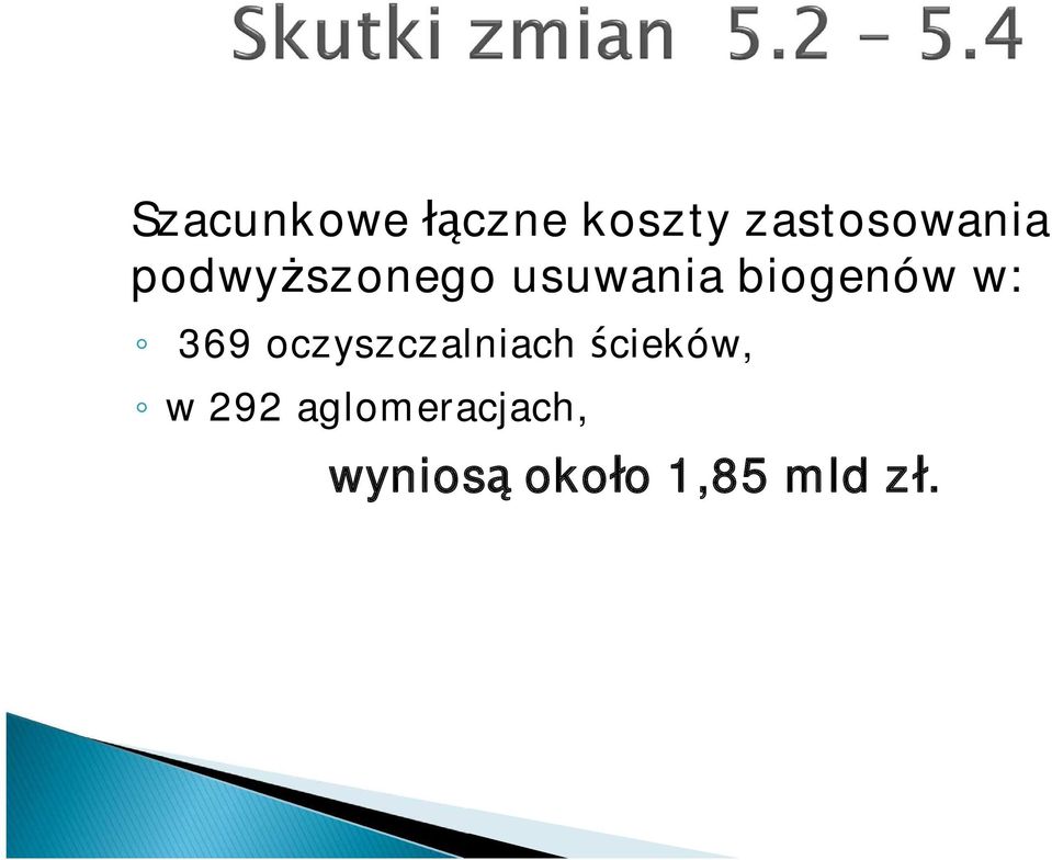 369 oczyszczalniach cieków, w 292