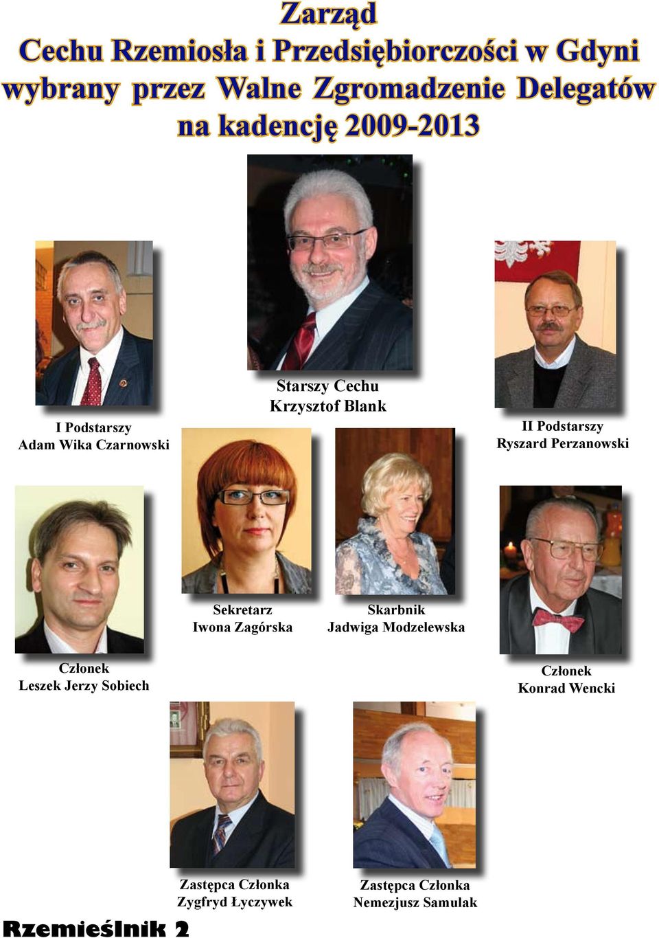 Ryszard Perzanowski Sekretarz Iwona Zagórska Skarbnik Jadwiga Modzelewska Członek Leszek Jerzy