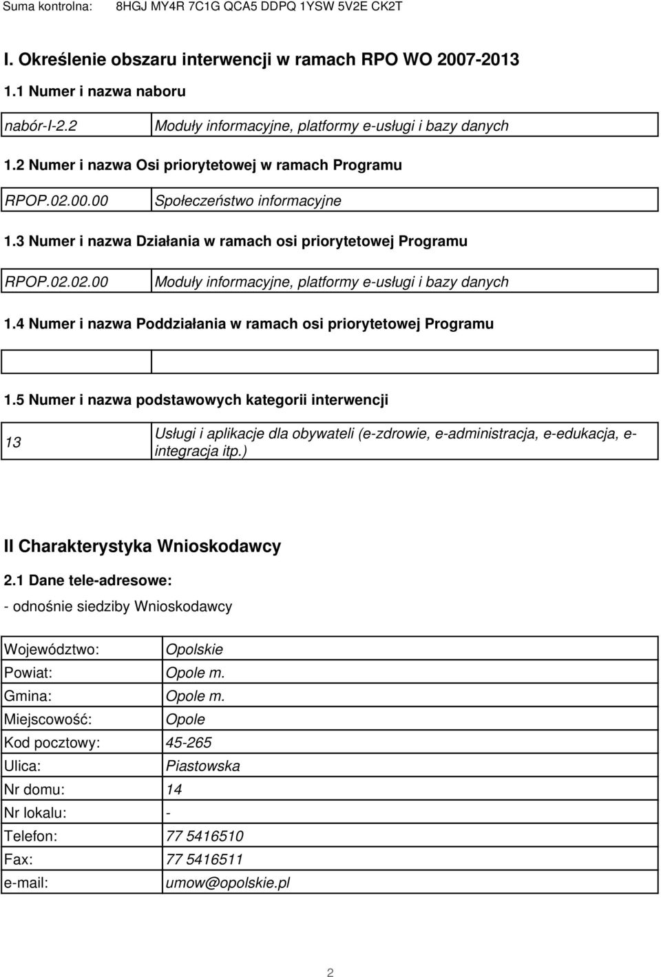 4 Numer i nazwa Poddziałania w ramach osi priorytetowej Programu 1.