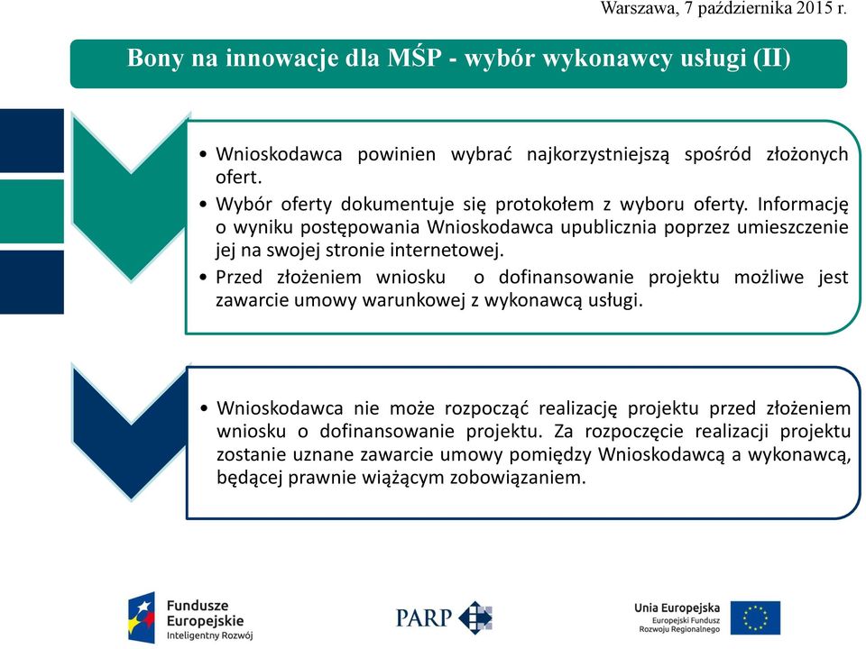 Informację o wyniku postępowania Wnioskodawca upublicznia poprzez umieszczenie jej na swojej stronie internetowej.