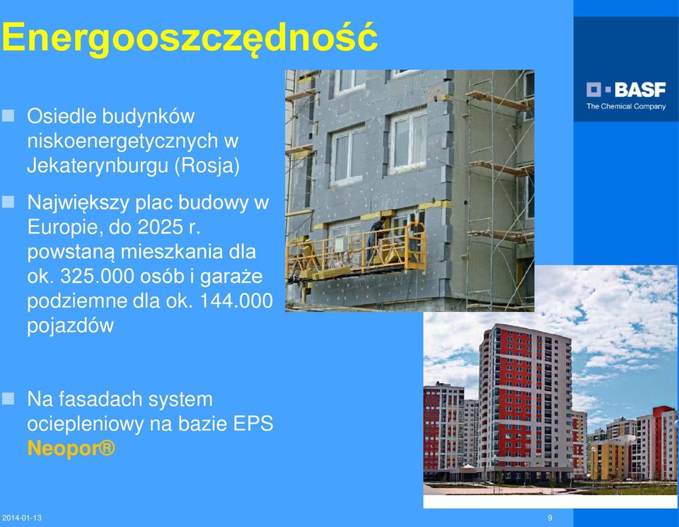 powstaną mieszkania dla ok. 325.000 osób i garaże podziemne dla ok.