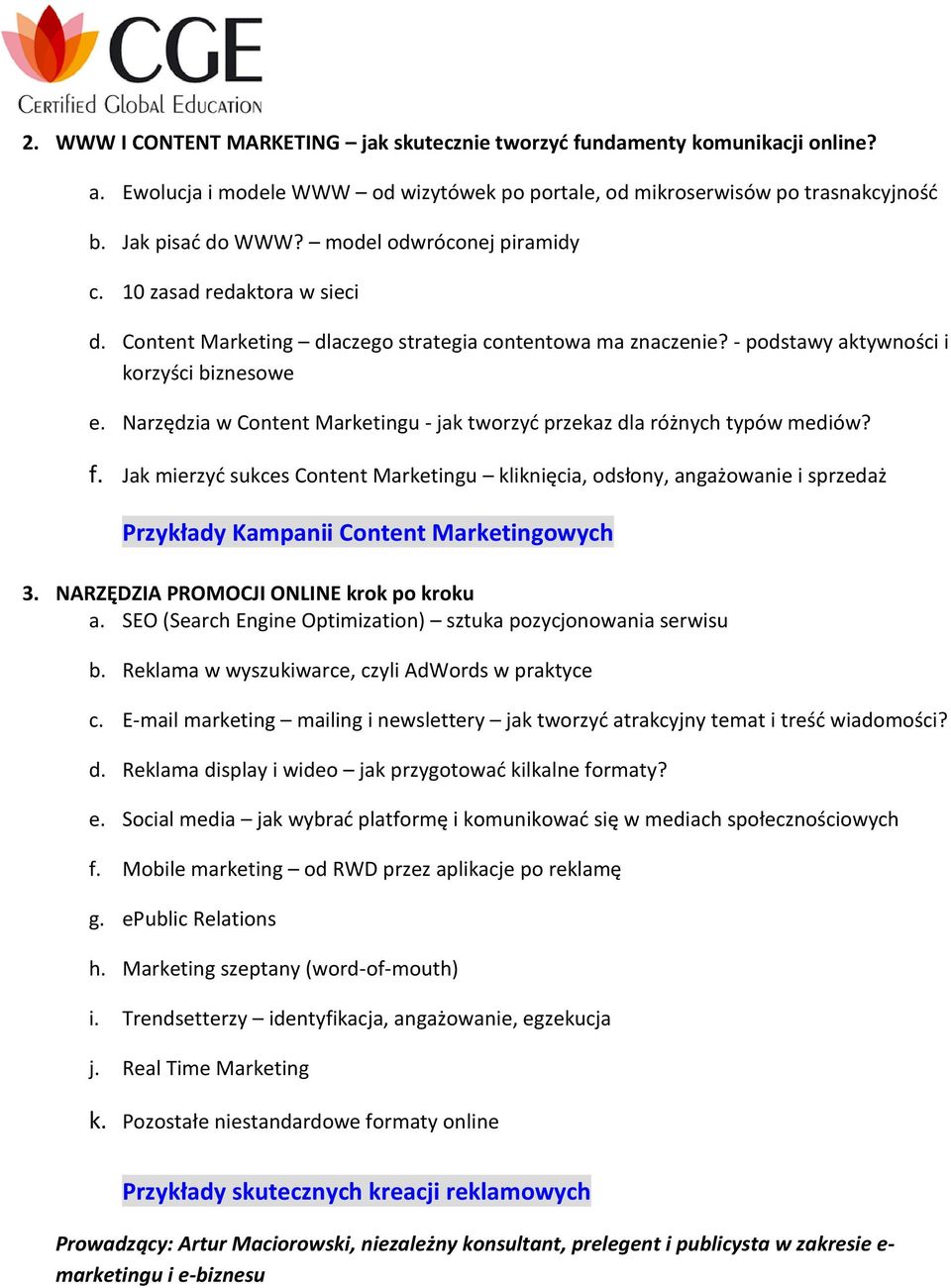 Narzędzia w Content Marketingu - jak tworzyć przekaz dla różnych typów mediów? f.
