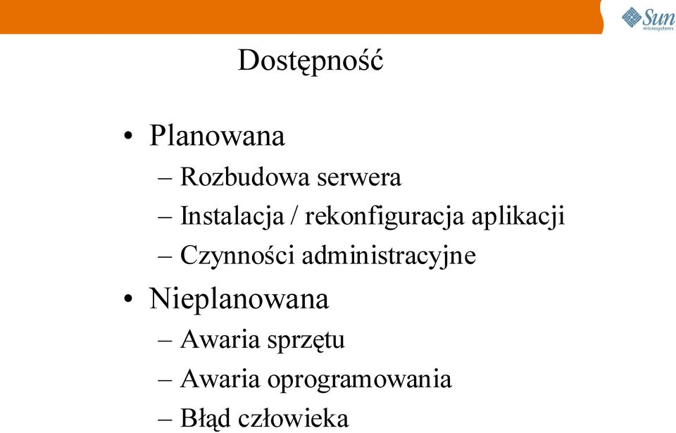 Czynności administracyjne Nieplanowana