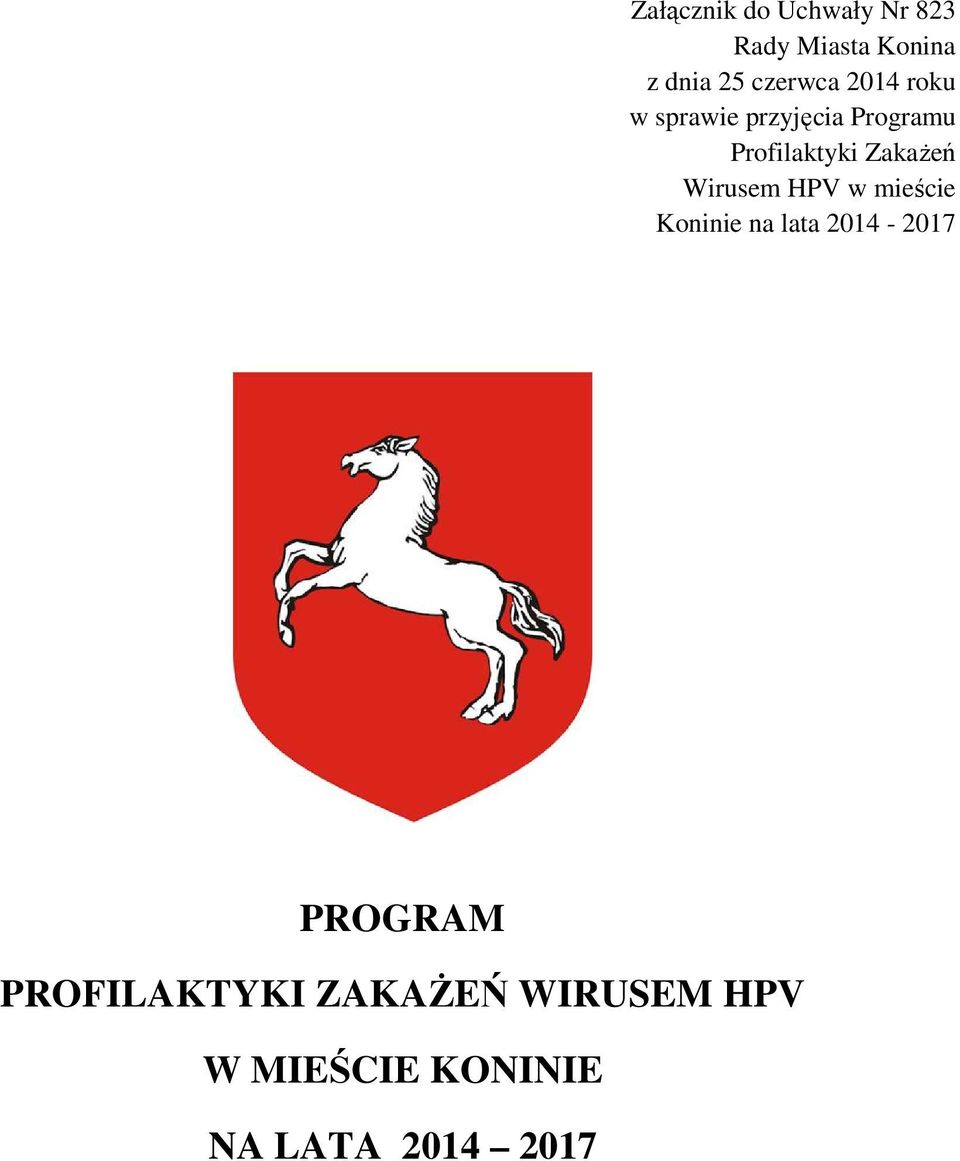 ZakaŜeń Wirusem HPV w mieście Koninie na lata 2014-2017