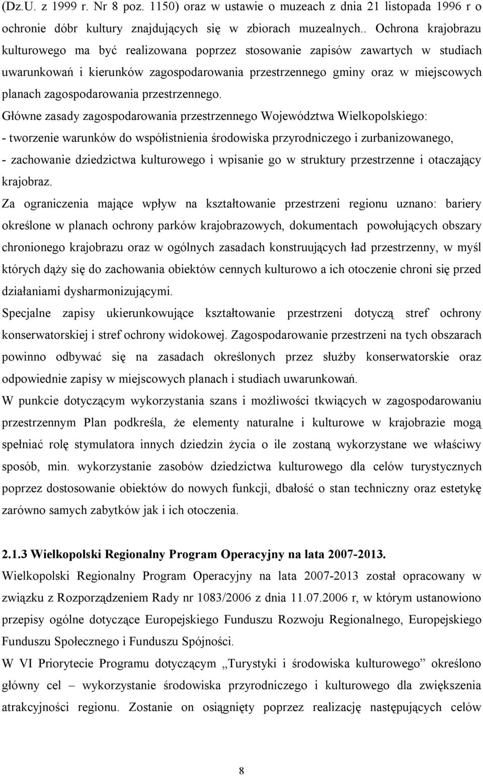 zagospodarowania przestrzennego.