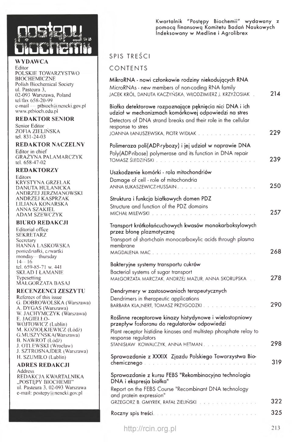 831-24-03 REDAKTOR NACZELNY Editor in chief G R A ŻY N A PALAM ARCZYK tcl.