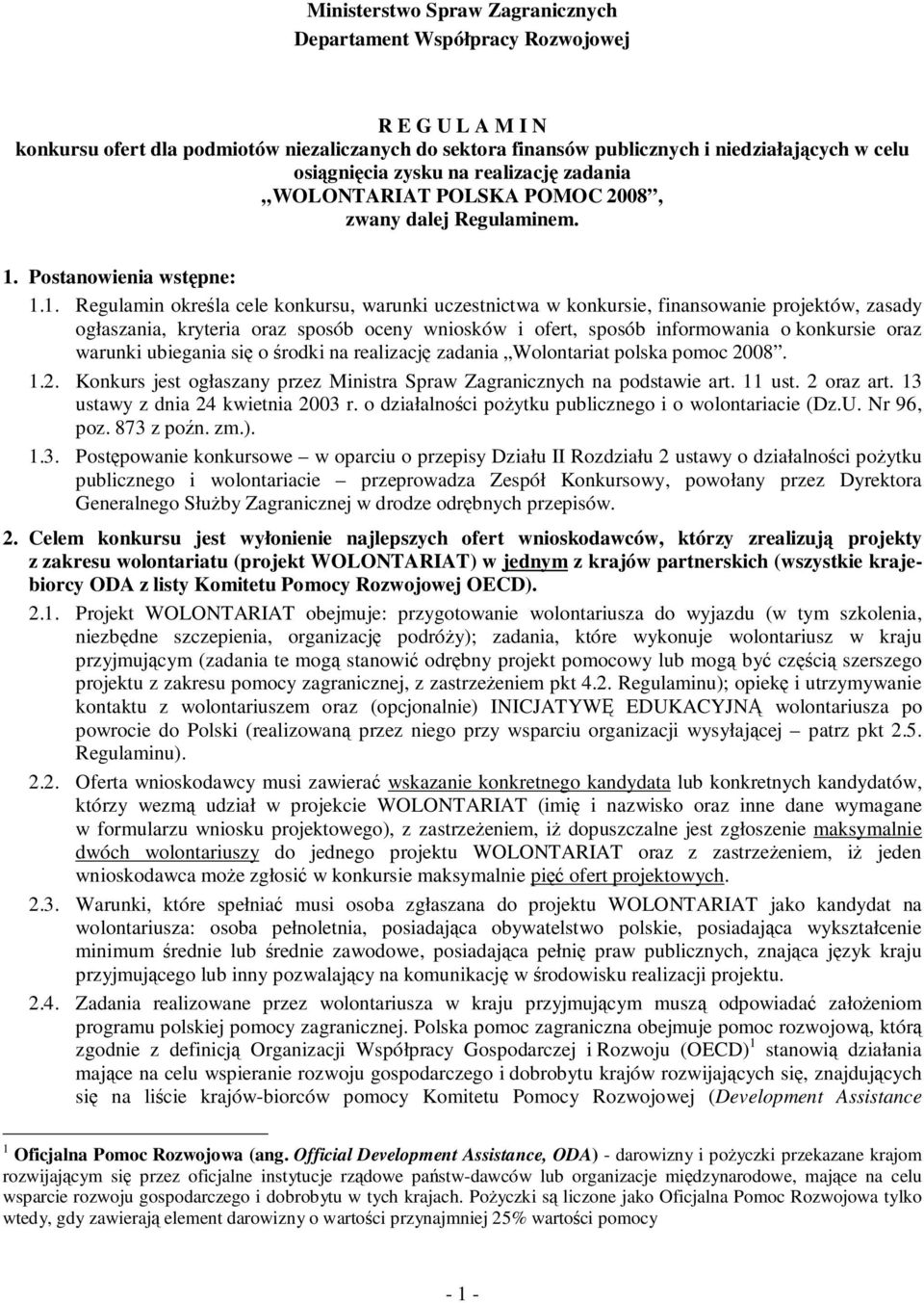 Postanowienia wstępne: 1.