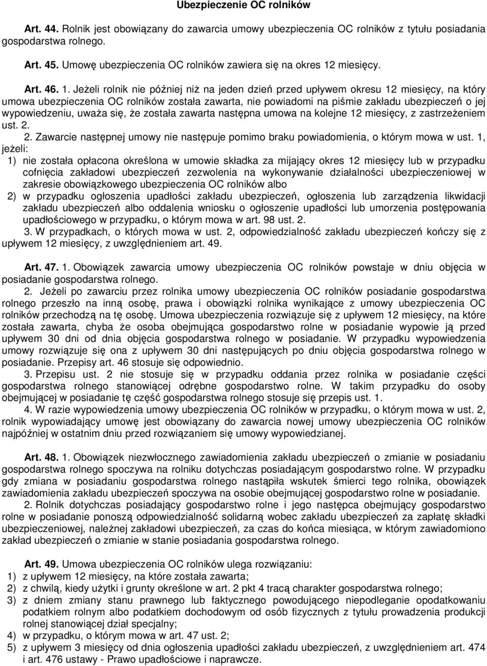 miesięcy. Art. 46. 1.