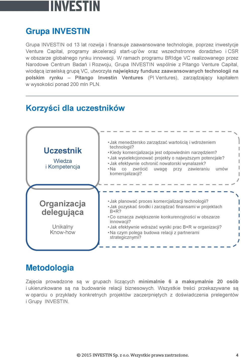 W ramach programu BRIdge VC realizowanego przez Narodowe Centrum Badań i Rozwoju, Grupa INVESTIN wspólnie z Pitango Venture Capital, wiodącą izraelską grupą VC, utworzyła największy fundusz