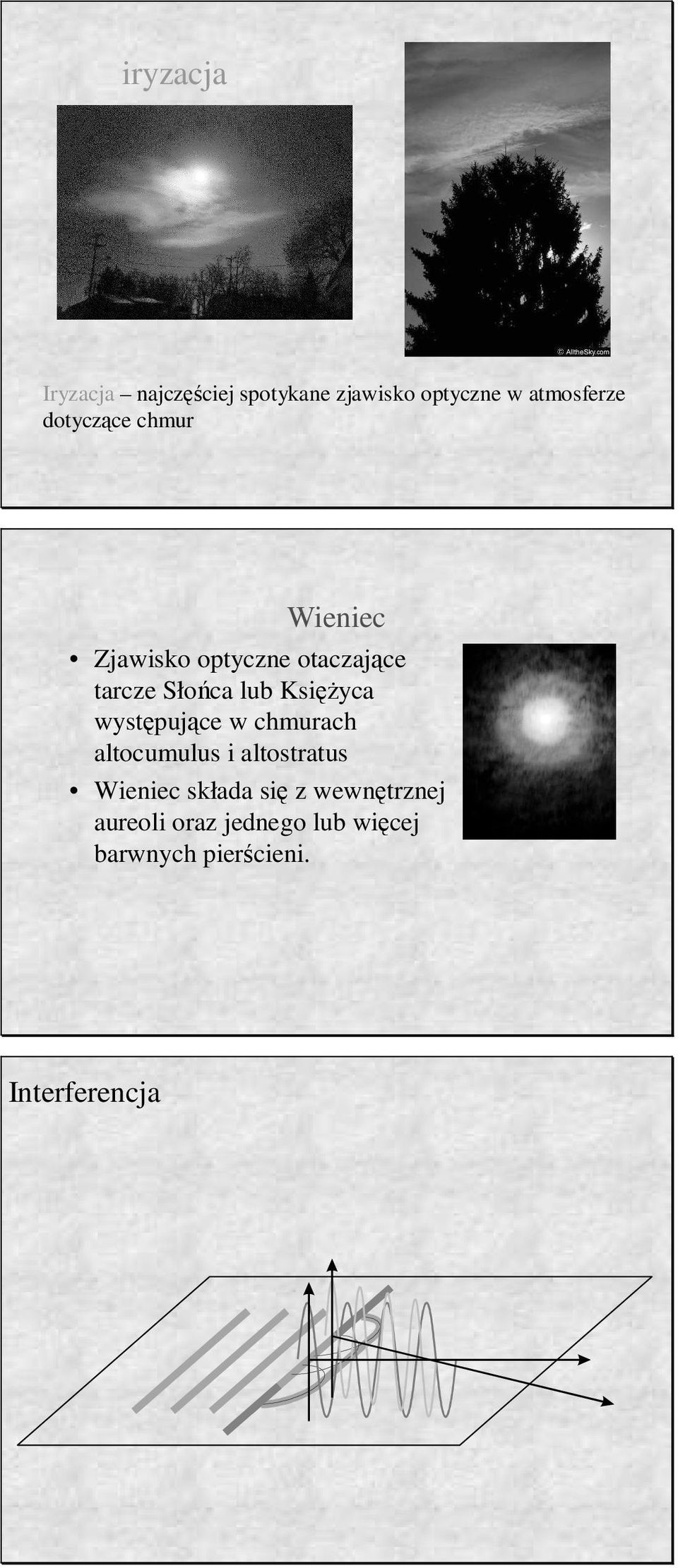 KsięŜyca wysępujące w chmurach alocumulus i alosraus Wieiec składa