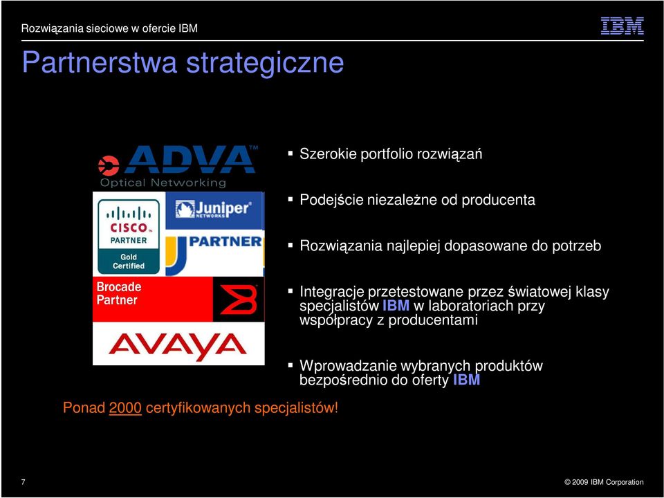 światowej klasy specjalistów IBM w laboratoriach przy współpracy z producentami Ponad