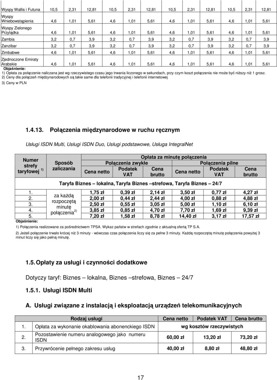 1,01 5,61 4,6 1,01 5,61 Zjednoczone Emiraty Arabskie 4,6 1,01 5,61 4,6 1,01 5,61 4,6 1,01 5,61 4,6 1,01 5,61 1) Opłata za połączenie naliczana jest wg rzeczywistego czasu jego trwania liczonego w