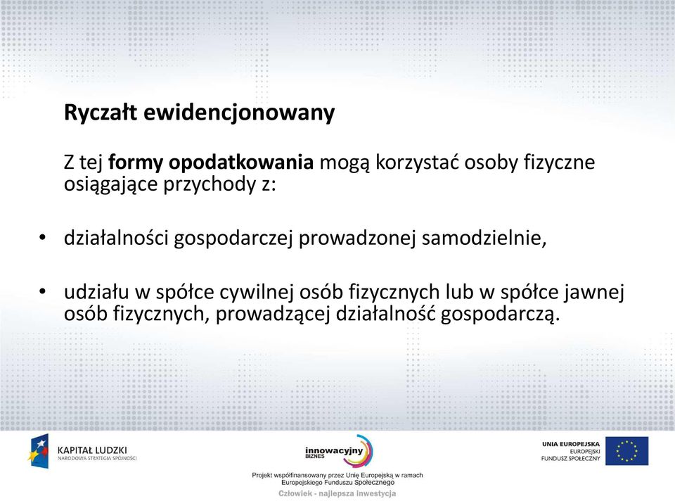 prowadzonej samodzielnie, udziału w spółce cywilnej osób fizycznych