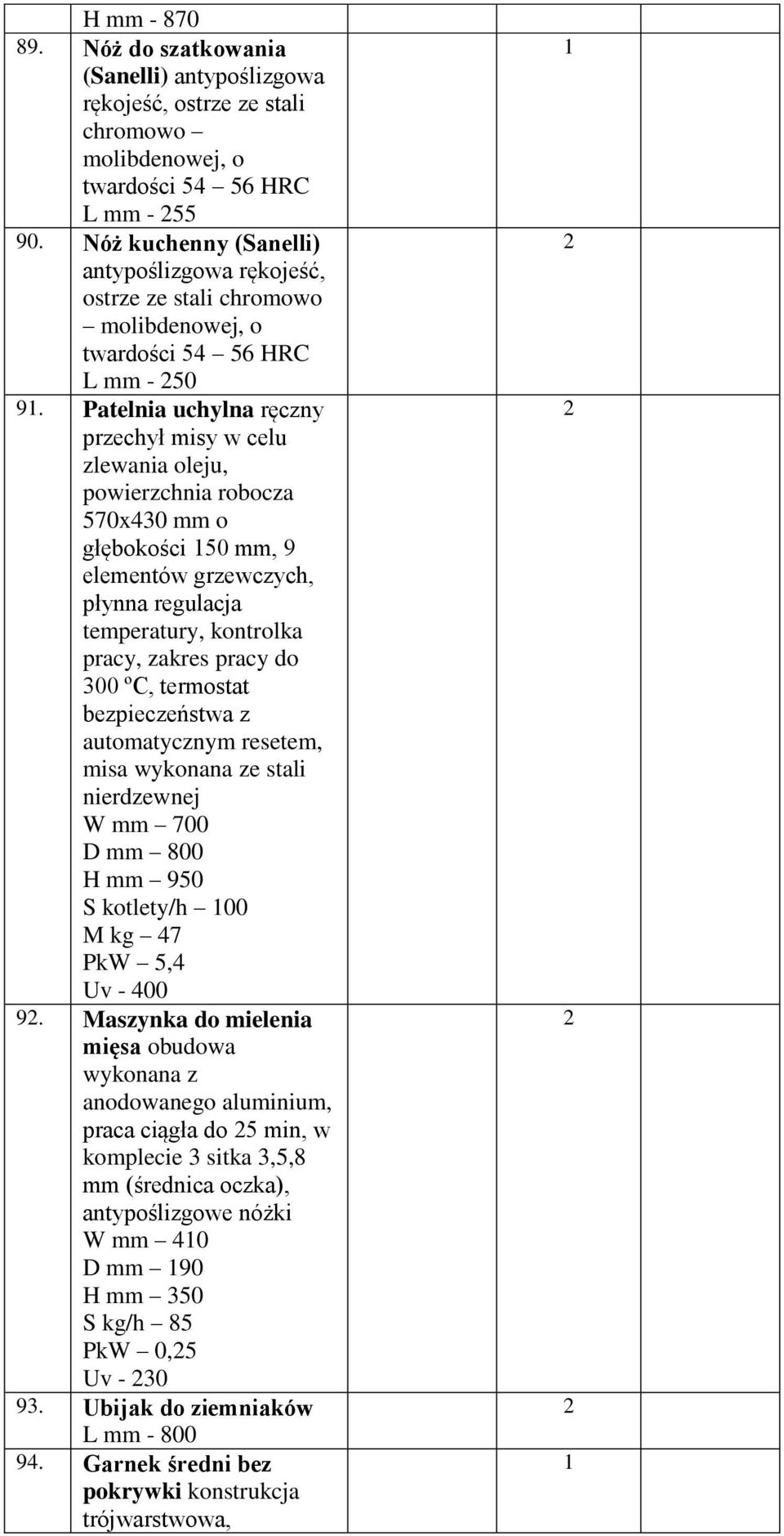 Patelnia uchylna ręczny przechył misy w celu zlewania oleju, powierzchnia robocza 570x40 mm o głębokości 50 mm, 9 elementów grzewczych, płynna regulacja temperatury, kontrolka pracy, zakres pracy do