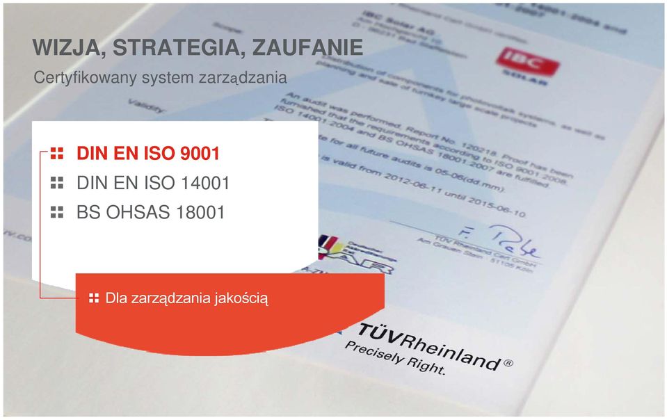 DIN EN ISO 9001 DIN EN ISO 14001