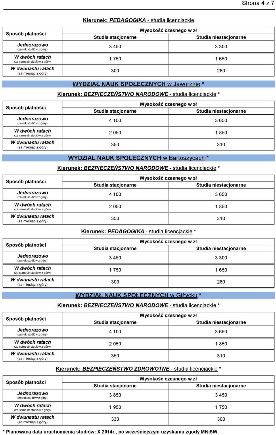 studia licencjackie * WYDZIAŁ NAUK SPOŁECZNYCH w Giżycku * Kierunek: BEZPIECZEŃSTWO NARODOWE - studia licencjackie * Kierunek: BEZPIECZEŃSTWO