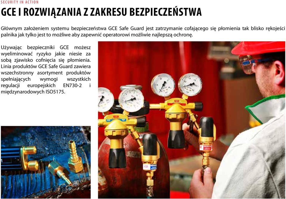 Używając bezpieczniki GCE możesz wyeliminować ryzyko jakie niesie za sobą zjawisko cofnięcia się płomienia.