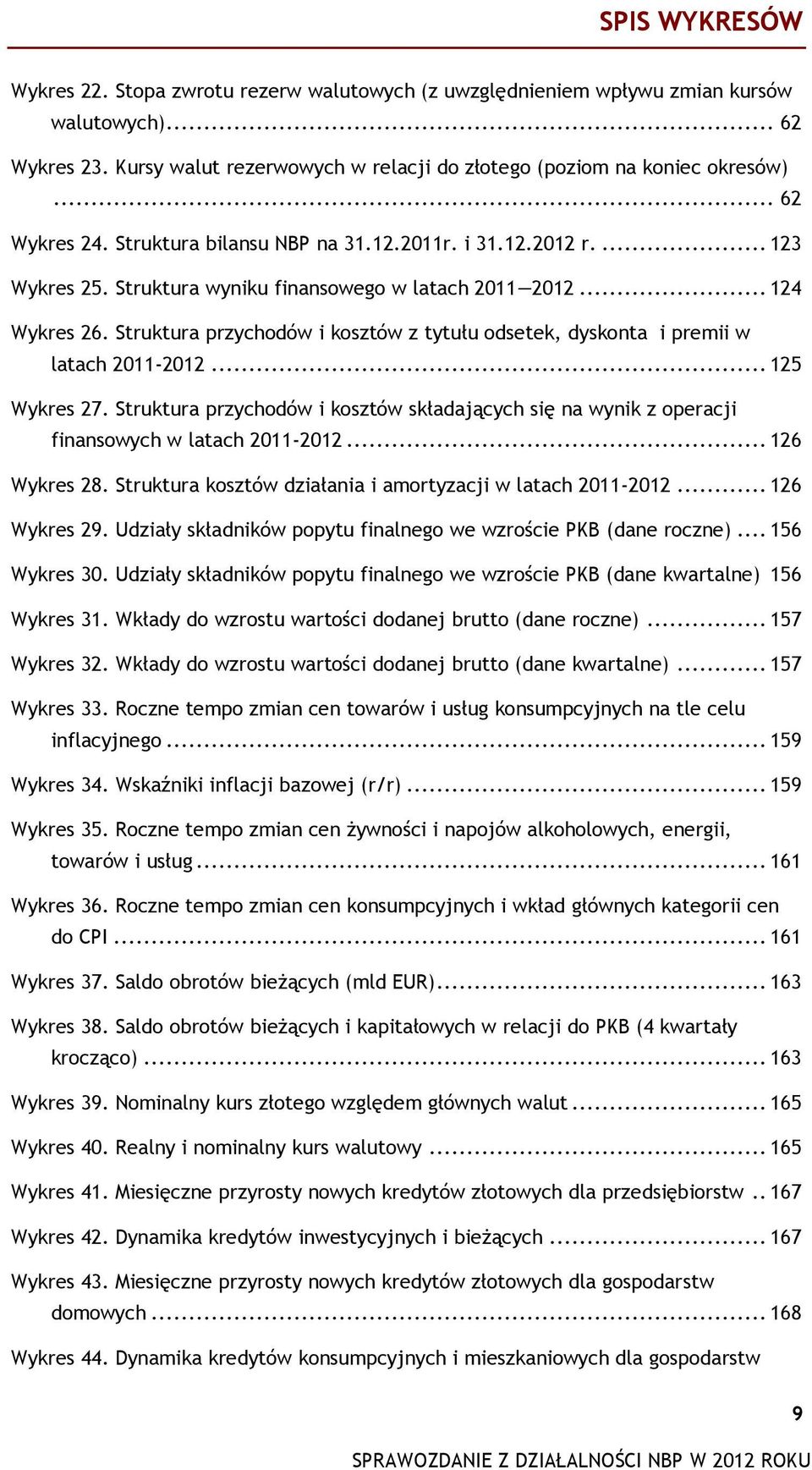 Struktura przychodów i kosztów z tytułu odsetek, dyskonta i premii w latach 2011-2012... 125 Wykres 27.