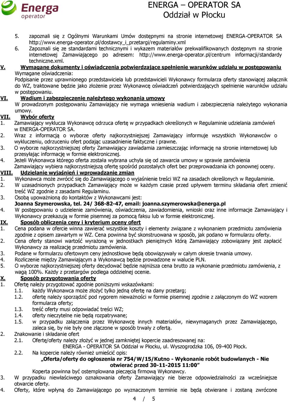pl/centrum informacji/standardy techniczne.xml. V.
