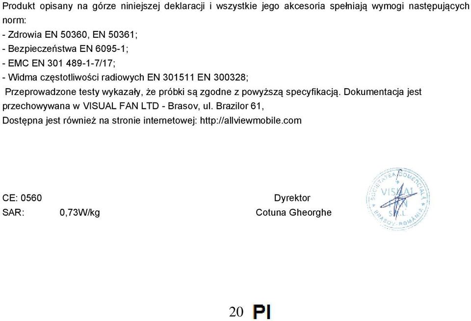 Przeprowadzone testy wykazały, że próbki są zgodne z powyższą specyfikacją.