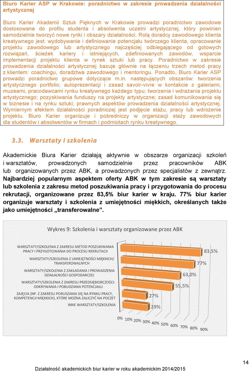 Rolą doradcy zawodowego klienta kreatywnego jest: wydobywanie i definiowanie potencjału twórczego klienta, opracowanie projektu zawodowego lub artystycznego najczęściej odbiegającego od gotowych