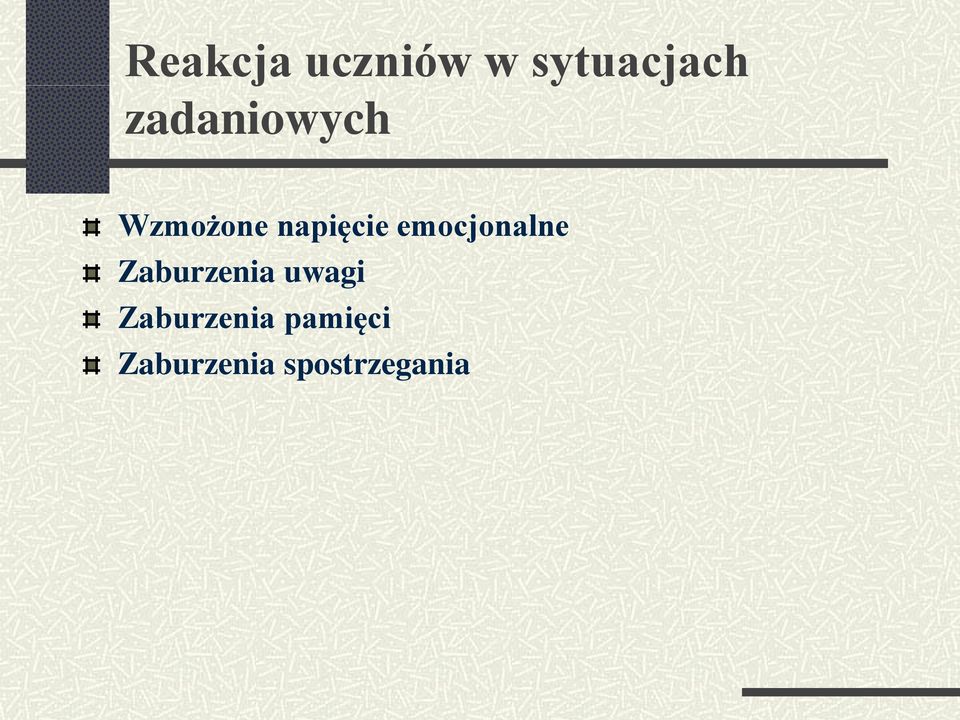 emocjonalne Zaburzenia uwagi
