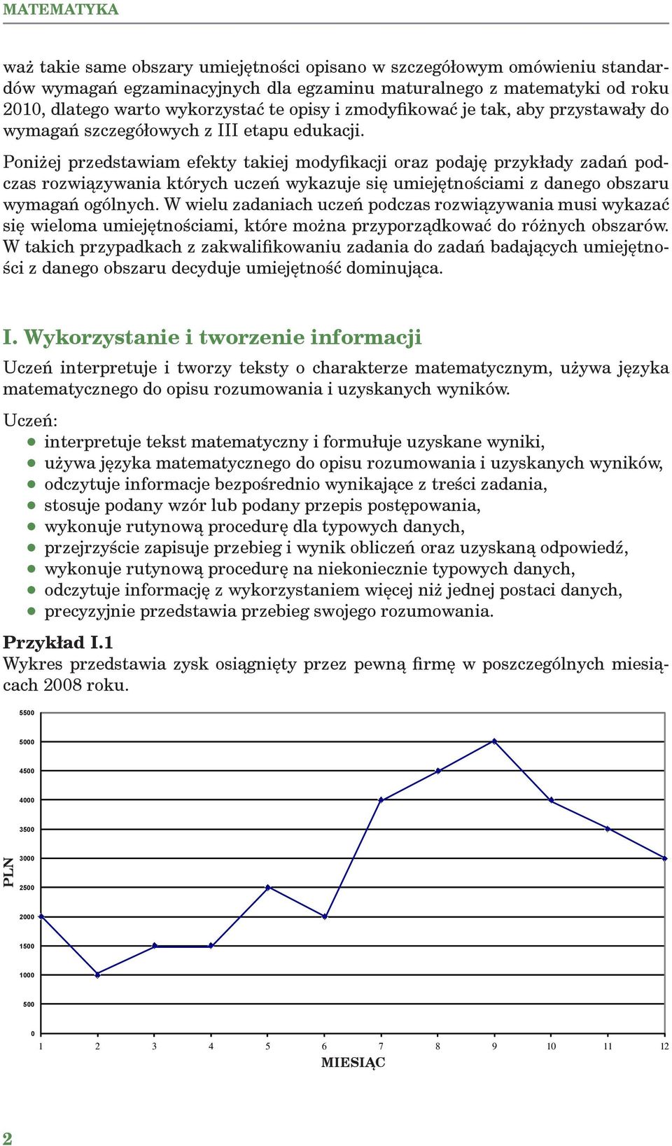 Poniżej przedstawiam efekty takiej modyfikacji oraz podaję przykłady zadań podczas rozwiązywania których uczeń wykazuje się umiejętnościami z danego obszaru wymagań ogólnych.