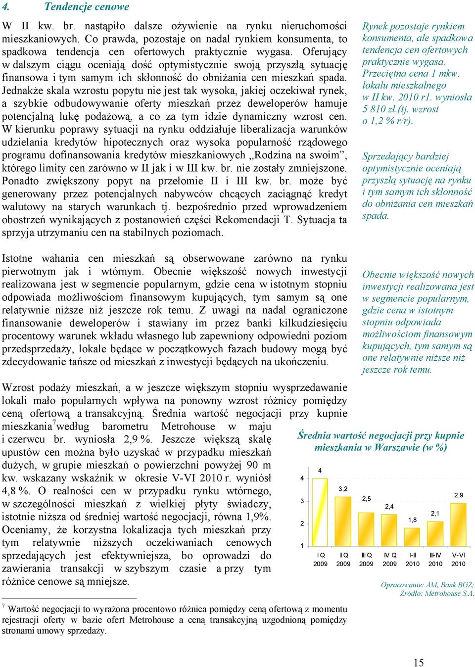 Oferujący w dalszym ciągu oceniają dość optymistycznie swoją przyszłą sytuację finansowa i tym samym ich skłonność do obniżania cen mieszkań spada.