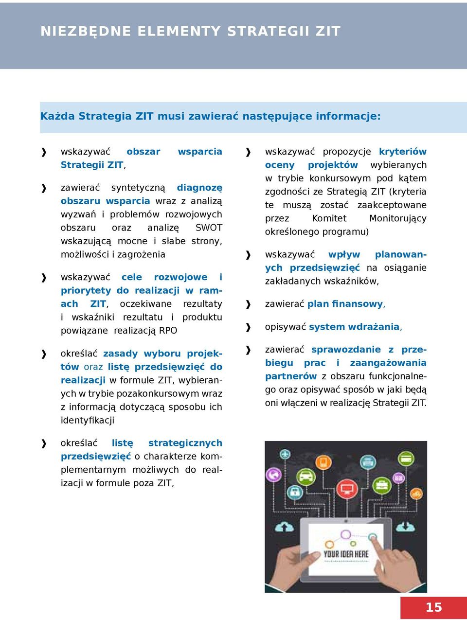 rezultaty i wskaźniki rezultatu i produktu powiązane realizacją RPO określać zasady wyboru projektów oraz listę przedsięwzięć do realizacji w formule ZIT, wybieranych w trybie pozakonkursowym wraz z