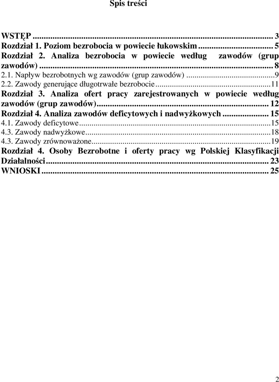 Analiza ofert pracy zarejestrowanych w powiecie według zawodów (grup zawodów)... 12 Rozdział 4. Analiza zawodów deficytowych i nadwyżkowych... 15 4.1. Zawody deficytowe.