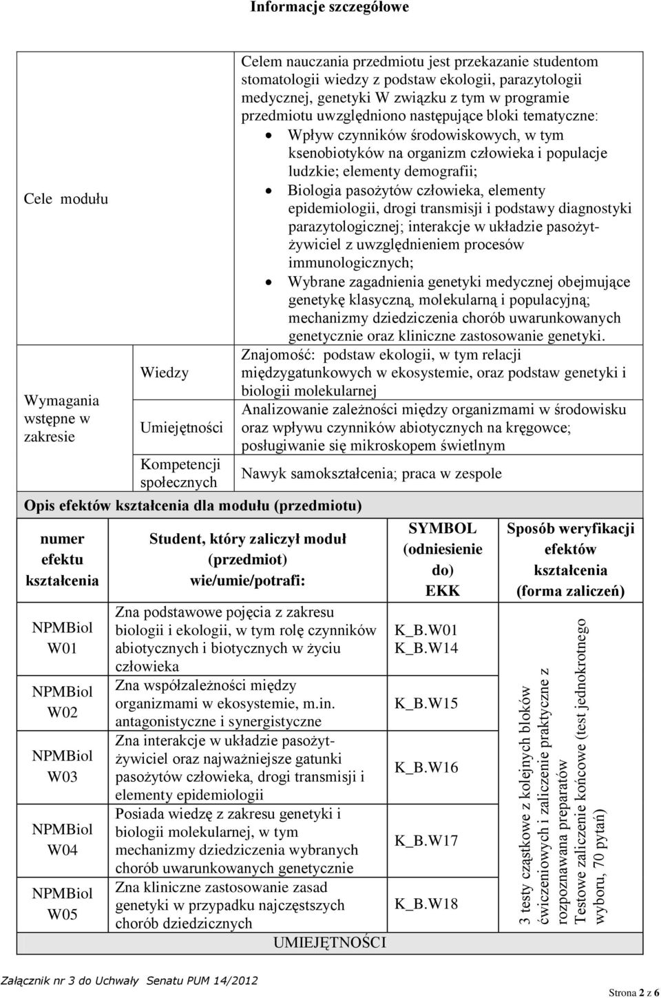 studentom stomatologii wiedzy z podstaw ekologii, parazytologii medycznej, genetyki W związku z tym w programie przedmiotu uwzględniono następujące bloki tematyczne: Wpływ czynników środowiskowych, w