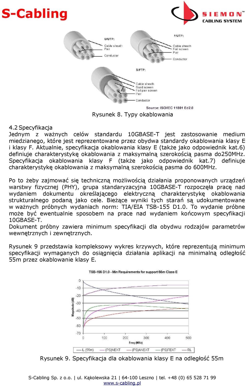 Aktualnie, specyfikacja okablowania klasy E (także jako odpowiednik kat.6) definiuje charakterystykę okablowania z maksymalną szerokością pasma do250mhz.
