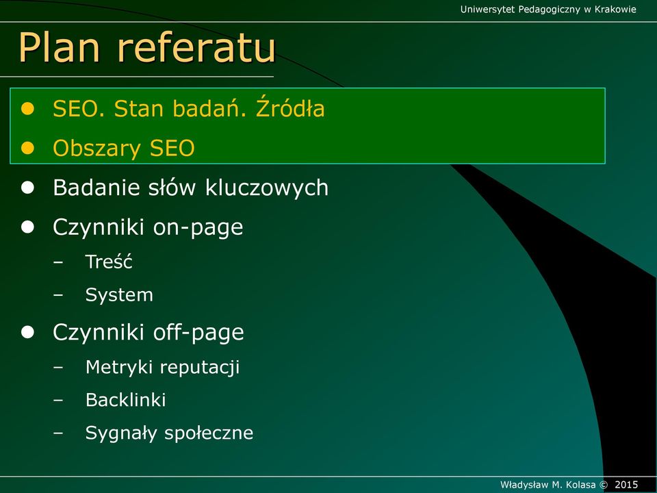 kluczowych Czynniki on-page Treść System