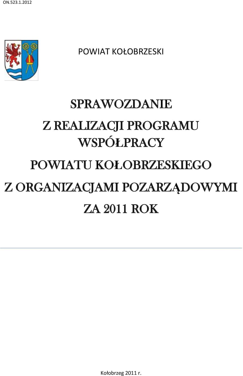 REALIZACJI PROGRAMU WSPÓŁPRACY POWIATU