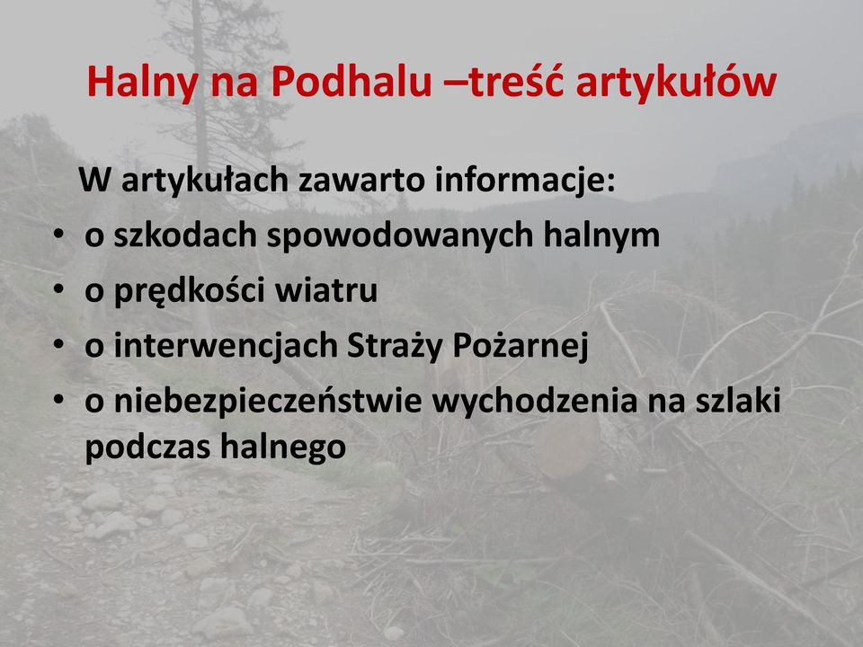 o prędkości wiatru o interwencjach Straży Pożarnej