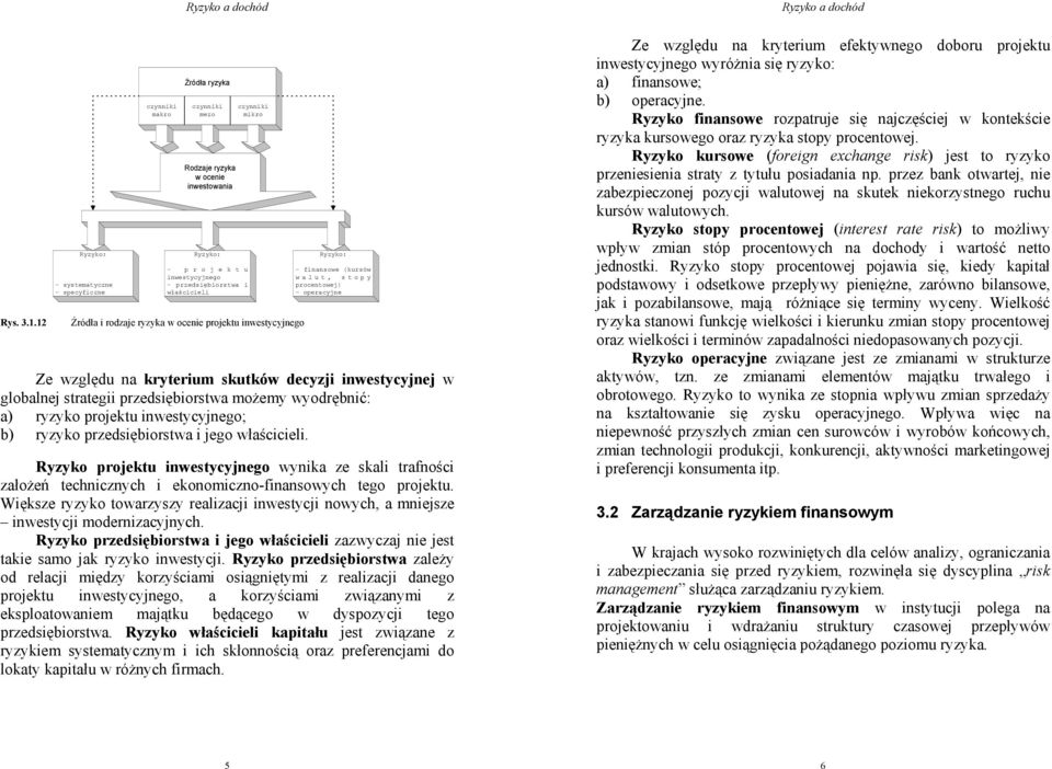 rodzaje ryzyka w ocene projektu nwestycyjneo yzyko: - fnansowe (kursów walut, stopy procentowej) - operacyjne Ze wzlędu na kryterum skutków decyzj nwestycyjnej w lobalnej strate przedsęborstwa możemy