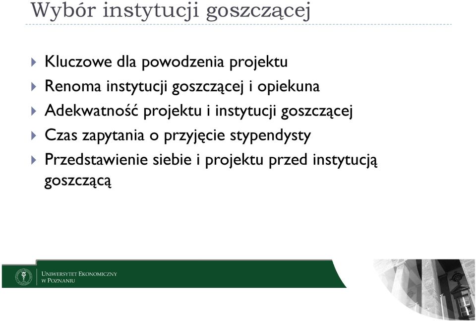 i instytucji goszczącej Czas zapytania o przyjęcie