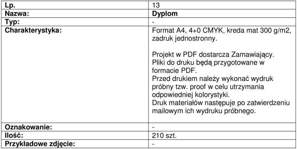 Pliki do druku będą przygotowane w formacie PDF.