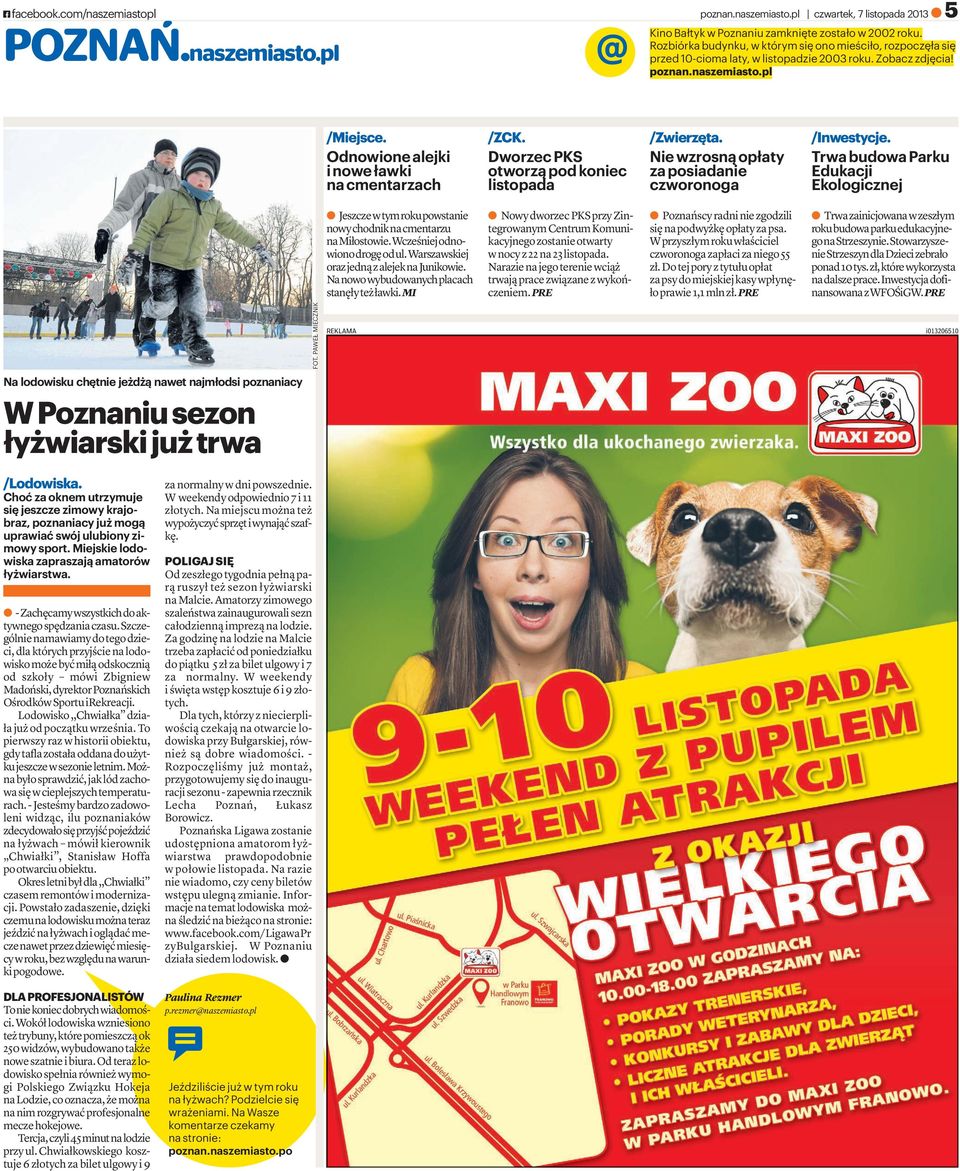 Odnowione alejki inoweławki na cmentarzach /ZCK. Dworzec PKS otworzą pod koniec listopada /Zwierzęta. Nie wzrosną opłaty za posiadanie czworonoga /Inwestycje.