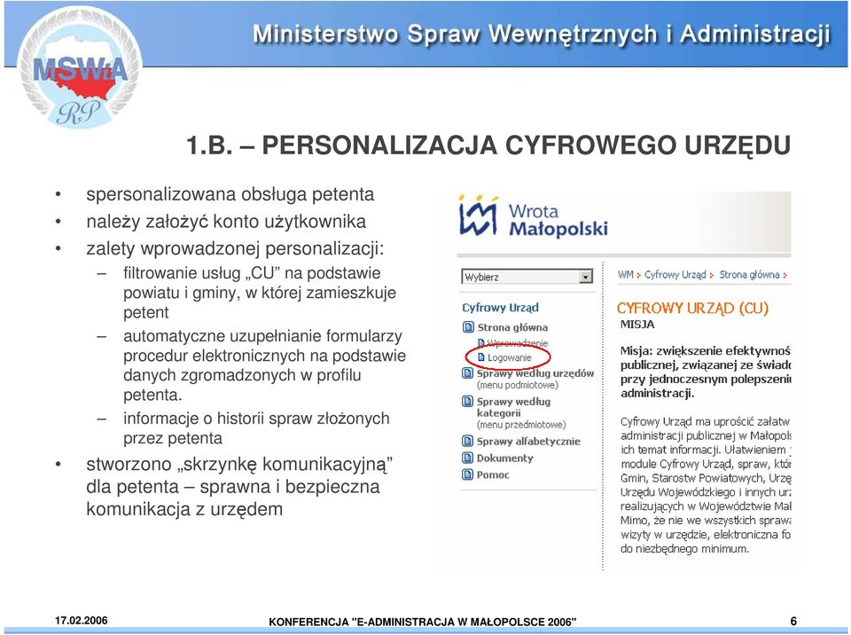 procedur elektronicznych na podstawie danych zgromadzonych w profilu petenta.