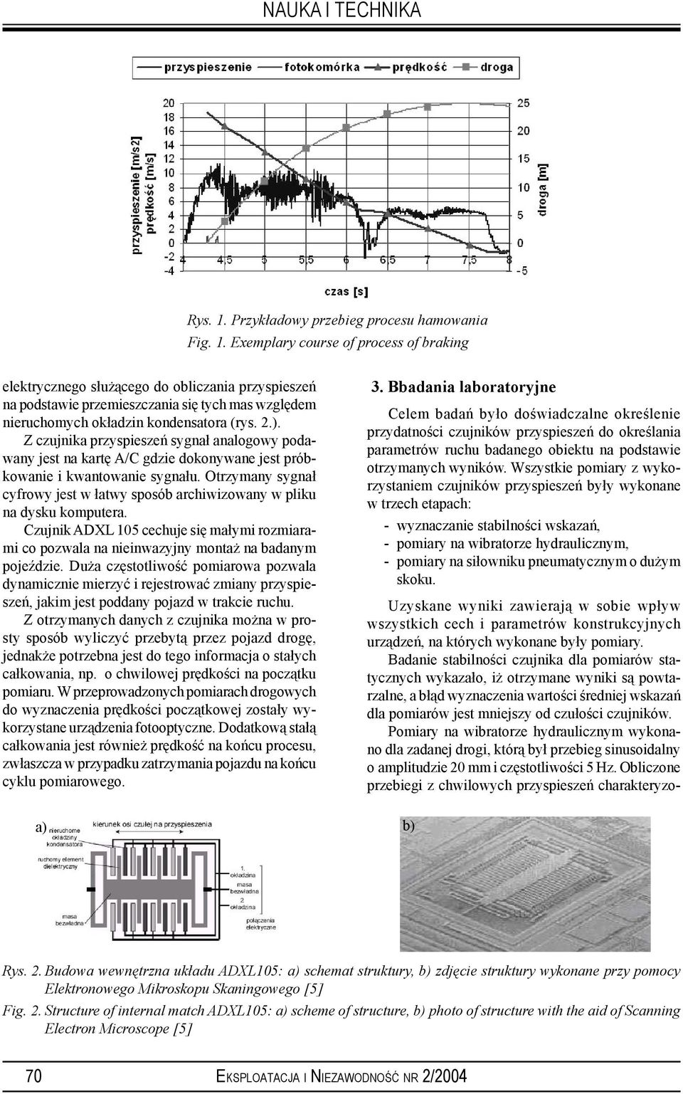 Otrzymany sygnał cyfrowy jest w łatwy sposób archiwizowany w pliku na dysku komputera. Czujnik ADXL 105 cechuje się małymi rozmiarami co pozwala na nieinwazyjny montaż na badanym pojeździe.