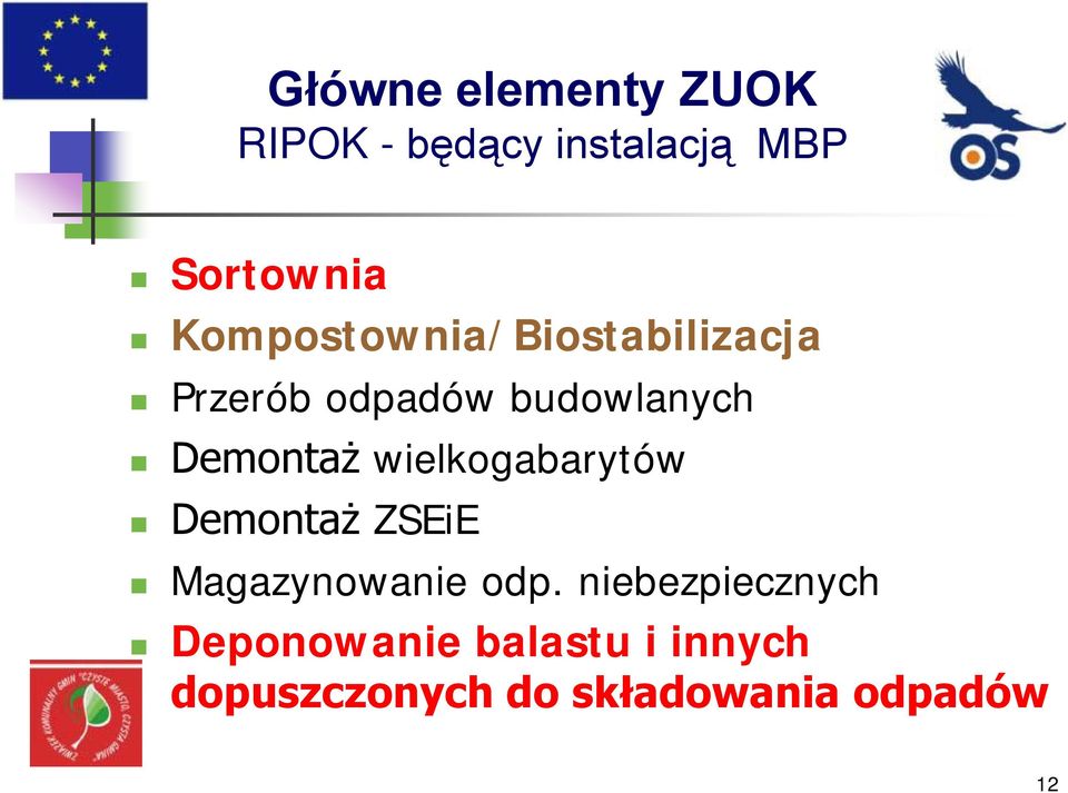 wielkogabarytów Demontaż ZSEiE Magazynowanie odp.