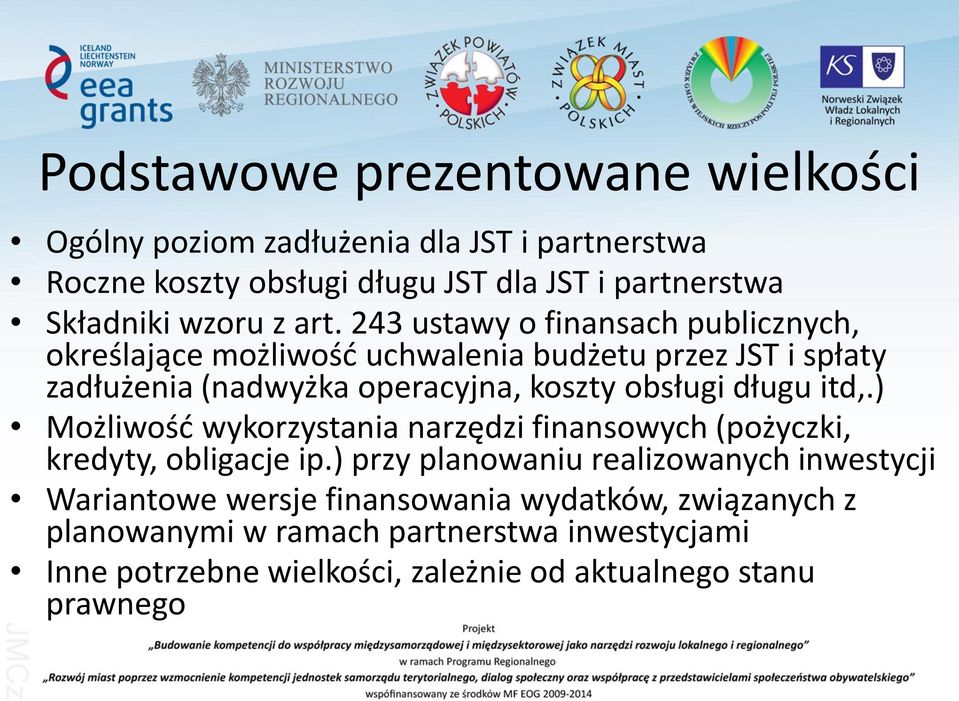 243 ustawy o finansach publicznych, określające możliwość uchwalenia budżetu przez JST i spłaty zadłużenia (nadwyżka operacyjna, koszty obsługi długu