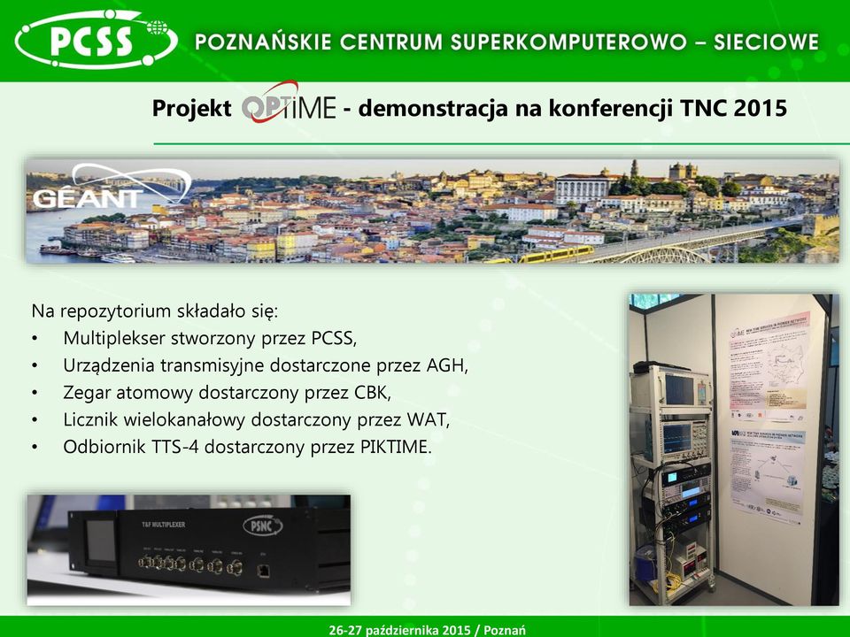transmisyjne dostarczone przez AGH, Zegar atomowy dostarczony przez