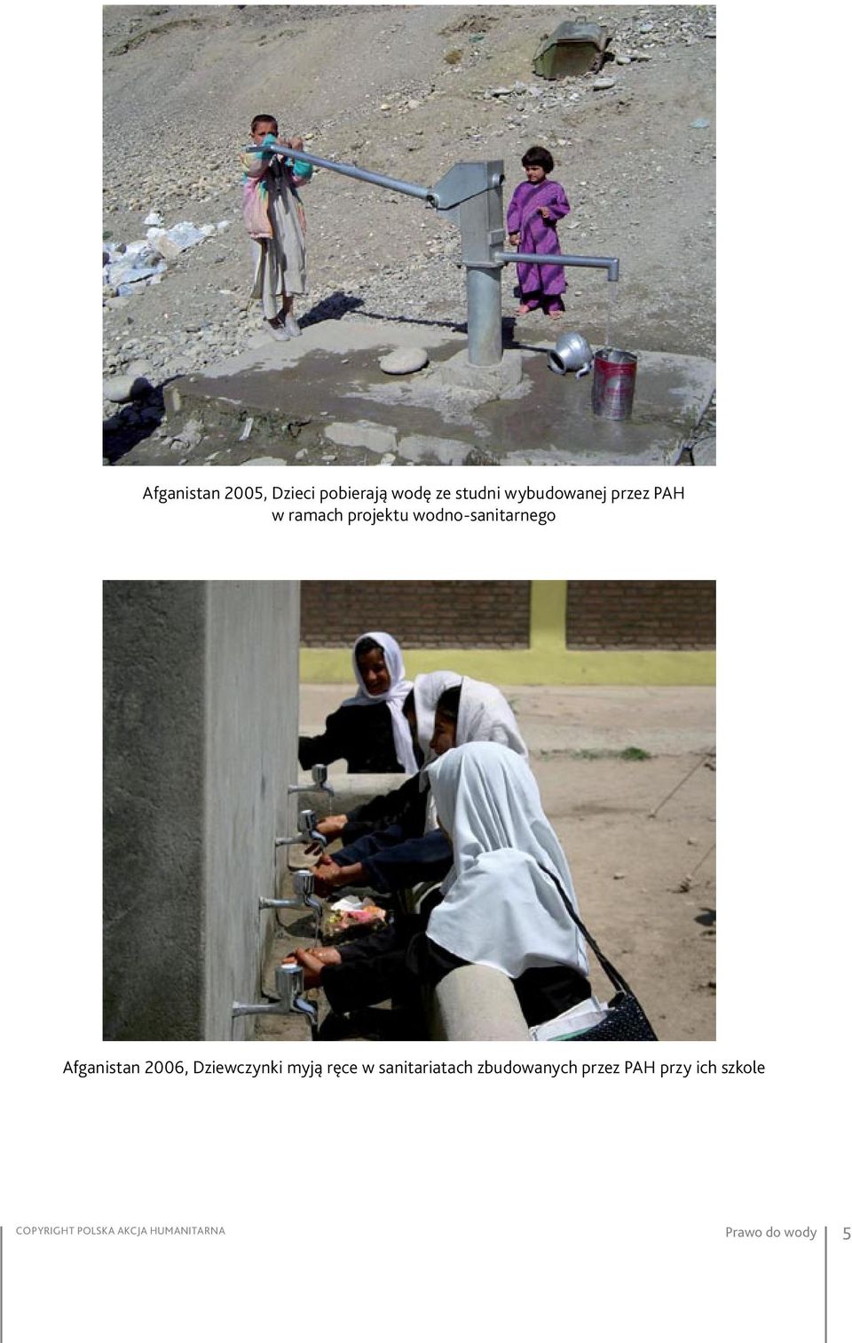 Afganistan 2006, Dziewczynki myją ręce w sanitariatach