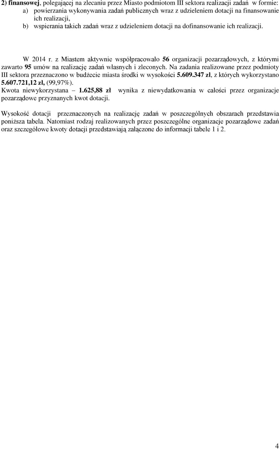 z Miastem aktywnie współpracowało 56 organizacji pozarządowych, z którymi zawarto 95 umów na realizację zadań własnych i zleconych.