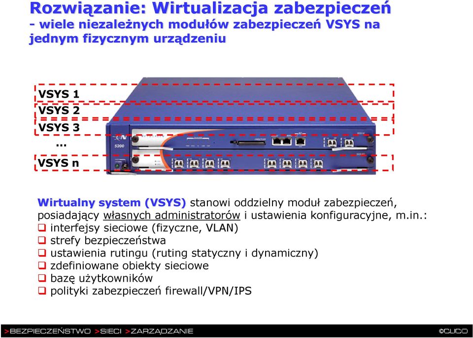 .. VSYS n Wirtualny system (VSYS) stanowi oddzielny moduł zabezpieczeń, posiadający własnych administratorów i