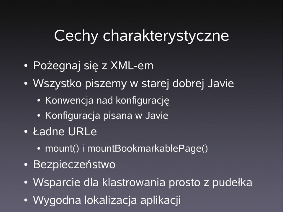 w Javie Ładne URLe mount() i mountbookmarkablepage() Bezpieczeństwo