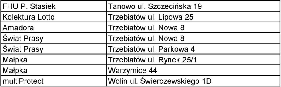 Nowa 8 Świat Prasy Trzebiatów ul.