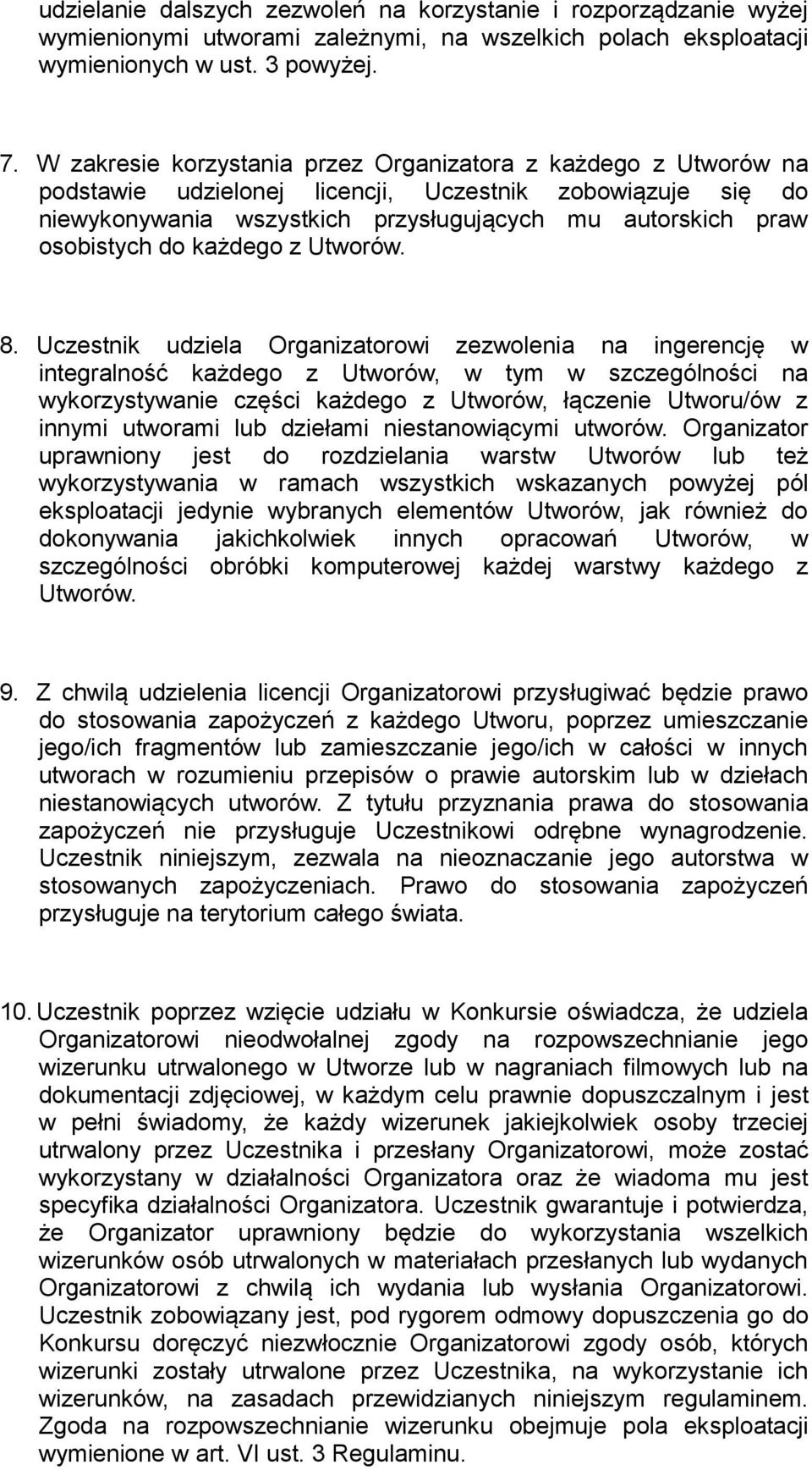 każdego z Utworów. 8.
